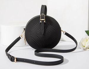 Woven Round Crossbody Bag