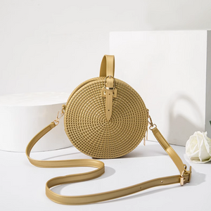 Woven Round Crossbody Bag