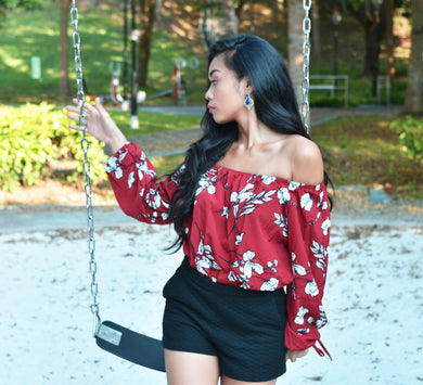 Printed Floral Off-Shoulder Top