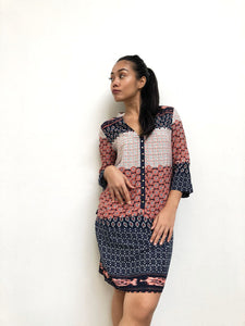 Printed Bohemian Shift Dress (BACKORDER)