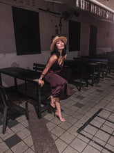 Cowl Satin Sling Midi Dress