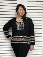 Long-Sleeved Tribal Tunic Top