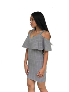 Flutter-Sleeve Cold Shoulder Dress