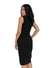 Slit Waist-Tie Midi Dress
