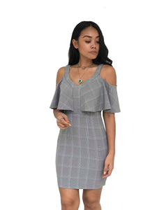 Flutter-Sleeve Cold Shoulder Dress