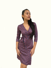 Fleur De Lis Patterned Wrap Dress (BACKORDER)