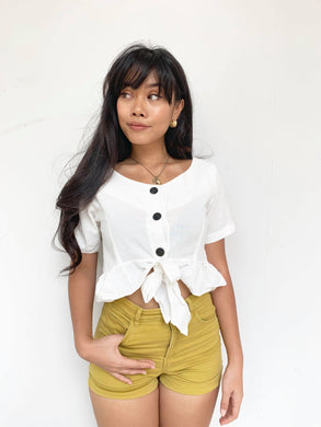 Linen Ribbon Crop Top