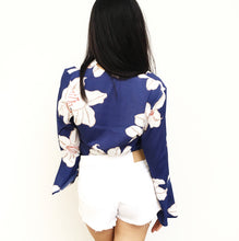 Floral-print Kimono Crop Top