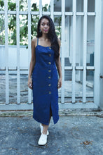 Buttoned Denim Shift Midi