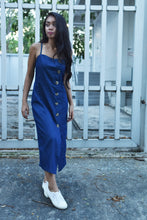 Buttoned Denim Shift Midi