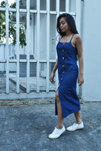 Buttoned Denim Shift Midi