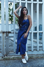 Buttoned Denim Shift Midi