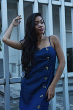 Buttoned Denim Shift Midi