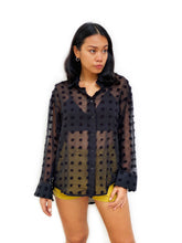 Textured Polka-Dot Chiffon Shirt [BACKORDER]