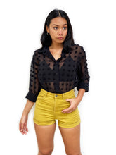 Textured Polka-Dot Chiffon Shirt [BACKORDER]