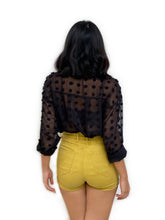 Textured Polka-Dot Chiffon Shirt [BACKORDER]