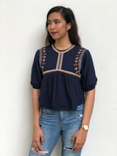 Embroidered Lantern Sleeved Babydoll Top