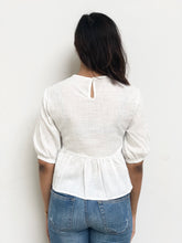 Embroidered Lantern Sleeved Babydoll Top