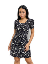 Floral Waist-Tie Shift Dress