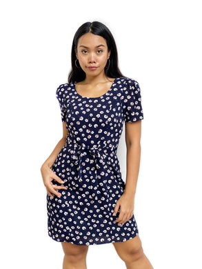 Floral Waist-Tie Shift Dress