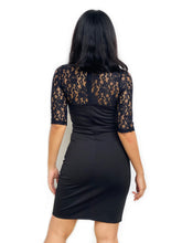 Lace-Sleeved Bodycon Dress
