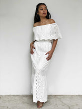 Eyelet Lace Off-Shoulder Maxi Dress