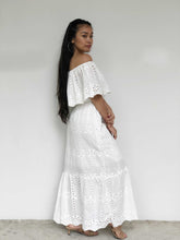 Eyelet Lace Off-Shoulder Maxi Dress