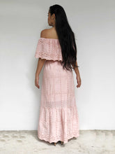 Eyelet Lace Off-Shoulder Maxi Dress