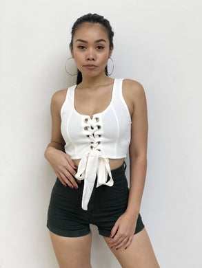 Lace-up Cropped Tank