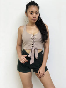 Lace-up Cropped Tank