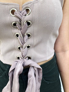 Lace-up Cropped Tank