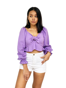 Gingham Ribbon-Tie Top [BACKORDER]