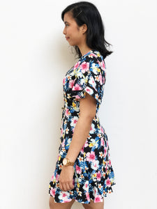 Flutter-Sleeve Floral Dress