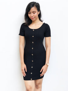 Basic Knitted Buttoned Dress [BACKORDER]