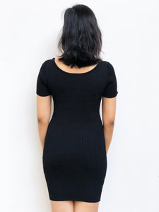 Basic Knitted Buttoned Dress [BACKORDER]