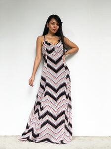 Geometric Print Side-Cutout Maxi