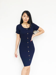 Basic Knitted Buttoned Dress [BACKORDER]