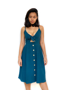 Ribbon-Tie Midi Dress
