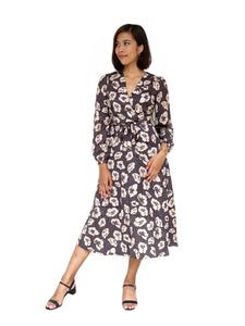 Floral Waist-Tie Midi