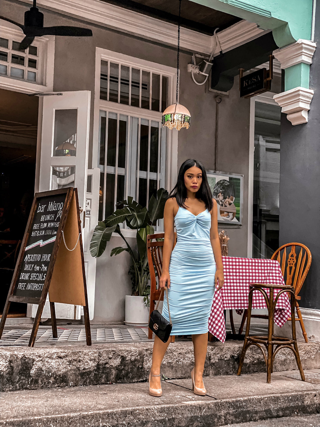 Knotted Ruched Midi Dress [BACKORDER]