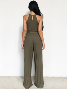 Knitted Racer-Back jumpsuit