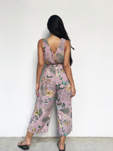 Floral Waist-Tie Midi Jumpsuit