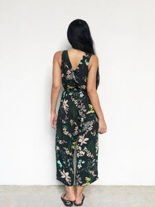 Floral Waist-Tie Midi Jumpsuit