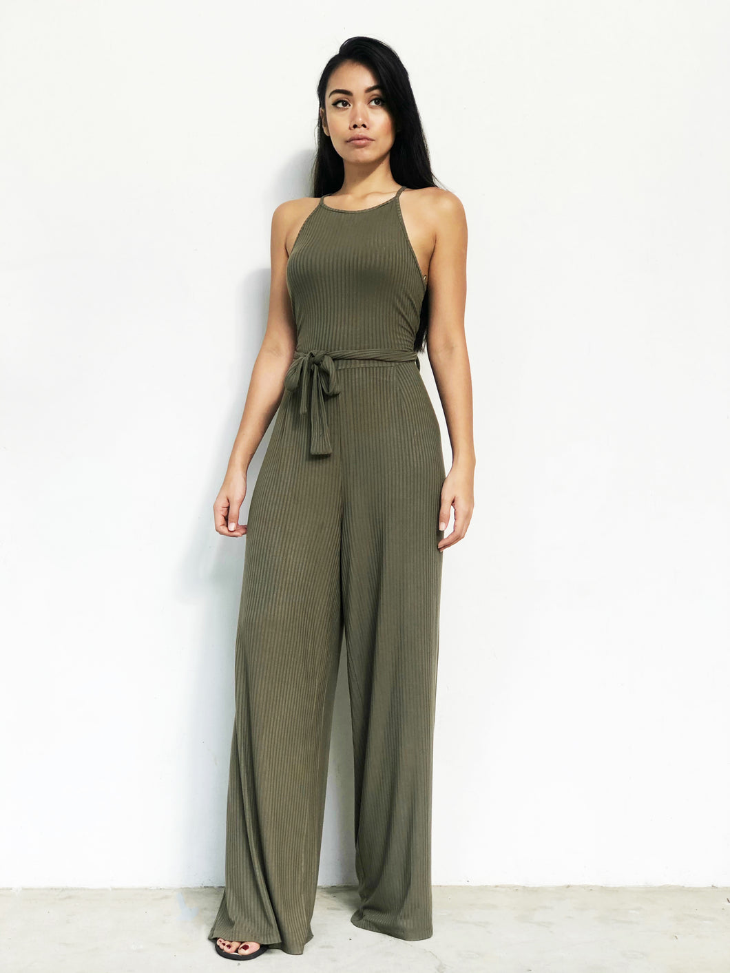 Knitted Racer-Back jumpsuit