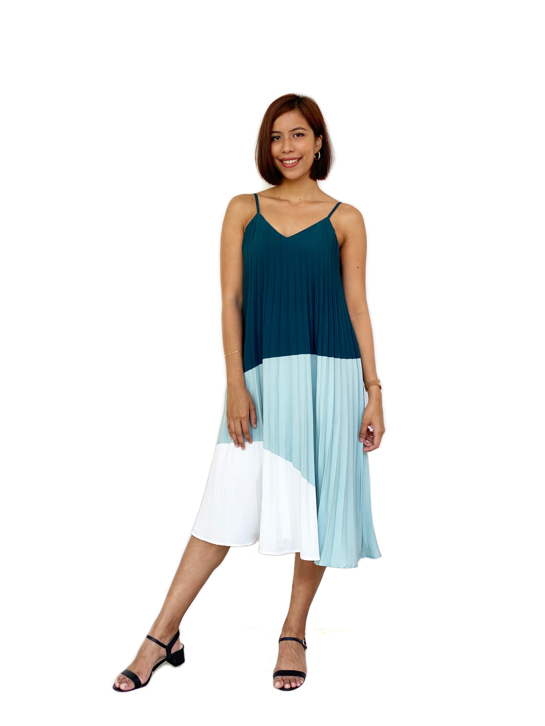 Colourblock Pleated Midi [Premium] [BACKORDER]