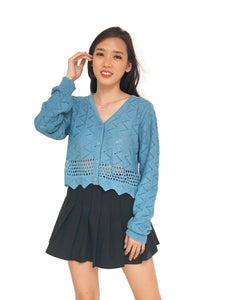 Zig-Zag Cropped Cardigan