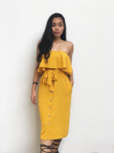 Buttoned Flutter Tube Dress