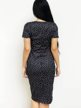 V-Neck Buttoned Midi Dress