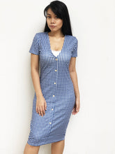 V-Neck Buttoned Midi Dress