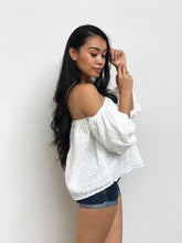 Puff Sleeved Eyelet Top